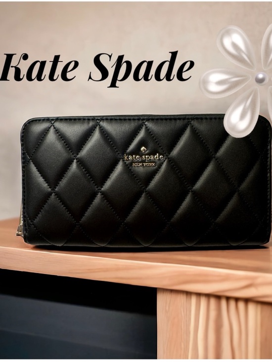 kate spade Handbags - Kate Spade Quilted Black Leather Zip Around Wallet NWT